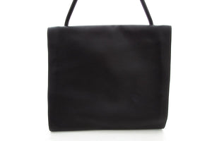 Burberry Black Leather Large Fold Over Handbag