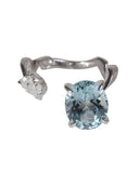 Dior Diorama Precieuse Diamond Aquamarine Ring in 18k White Gold D VS1 0.33 CTW