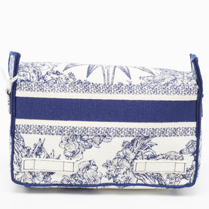 Dior Navy Blue/white Embroidery Canvas Diorcamp Bag