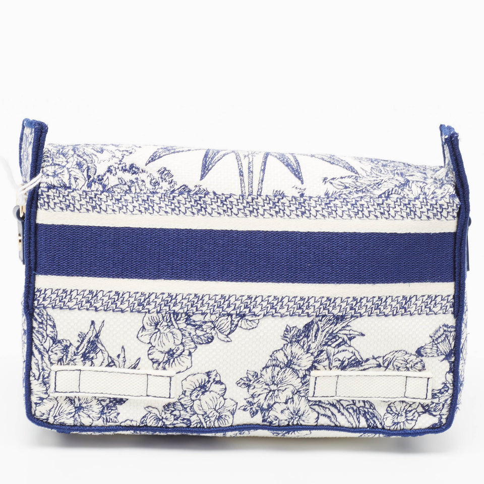 Dior Navy Blue/white Embroidery Canvas Diorcamp Bag