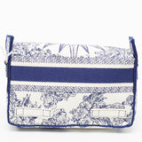 Dior Navy Blue/white Embroidery Canvas Diorcamp Bag
