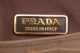 Prada Brown Embossed Box Clutch