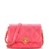 CHANEL Coco Love CC Heart Flap Bag Quilted Lambskin Mini