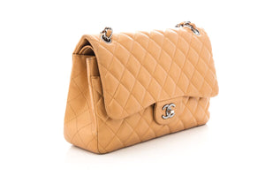 Chanel 2011 Metallic Bronze Jumbo Double Flap Handbag