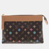 Brown and Multicolor Pochette Voyage Clutch Bag