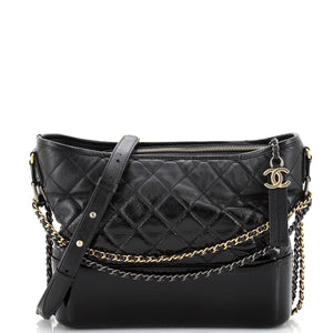 CHANEL Gabrielle Hobo Quilted Goatskin and Patent Medium