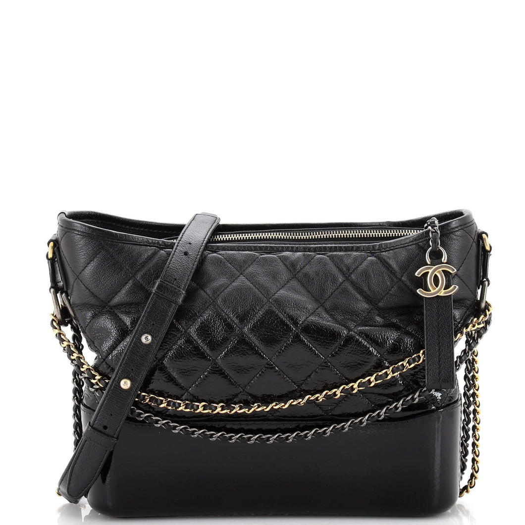 CHANEL Gabrielle Hobo Quilted Goatskin and Patent Medium