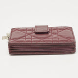 Dior Burgundy Cannage Leather Lady Dior 5 Gusset Card Case