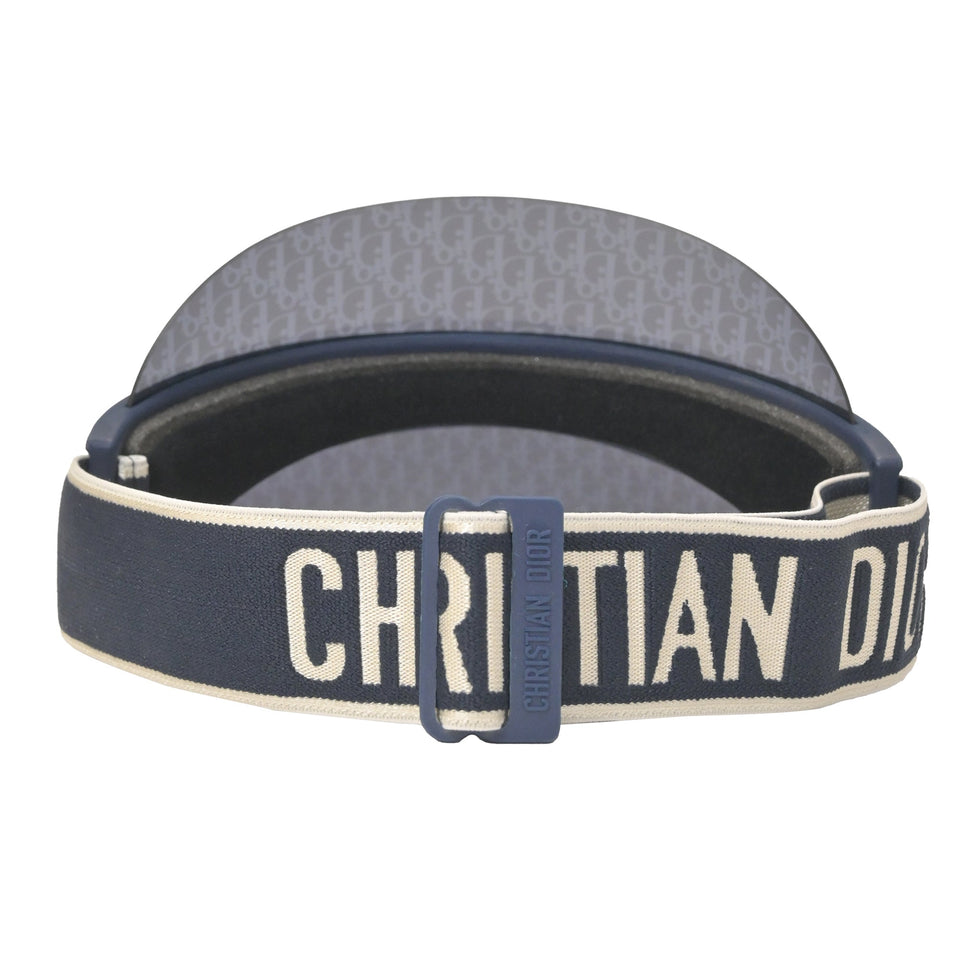 Dior Frame and Mirrored Dior Oblique DiorClub V1U Visor in Navy Blue Acetate