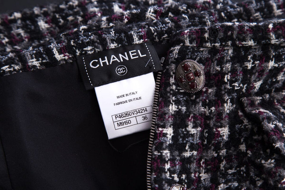 Chanel Purple Tweed Mini Skirt  SZ 36