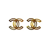 Chanel Gold Interlocking CC Earrings
