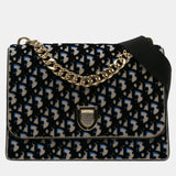 Black Velvet Oblique Diorama Shoulder Bag