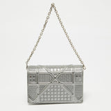 Dior Silver Cannage Patent Leather Baby Diorama Chain Bag