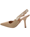 Dior J'Adior Canvas & Leather Slingback Pump