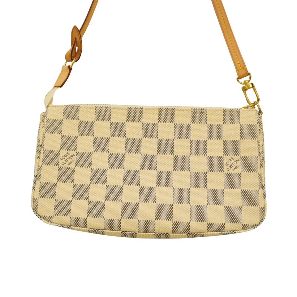 Louis Vuitton Pochette Accessoire  Canvas Clutch Bag