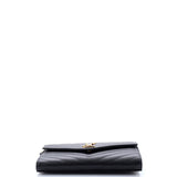 Classic Monogram Envelope Wristlet Clutch Matelasse Chevron Leather