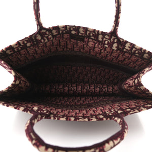 CHRISTIAN DIOR LARGE BURGUNDY BOOK TOTE BAG