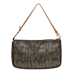 Louis Vuitton Pochette Accessoire  Canvas Clutch Bag