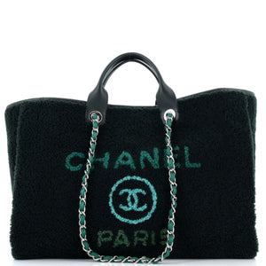 CHANEL Deauville Tote Shearling Large