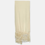 Dior Cream Cashmere Fringed Stole