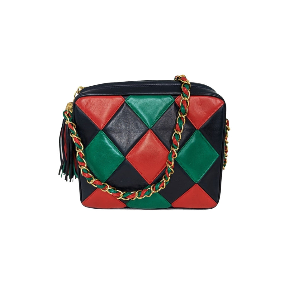 Chanel bag Vintage Harlequin Tassel Camera Shoulder Bag