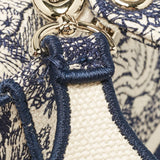 Dior Blue/blue Embroidered Canvas Medium Toile De Jouy Lady D-Lite Tote