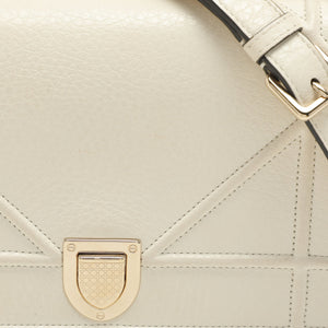 Dior White Leather Small Diorama Shoulder Bag