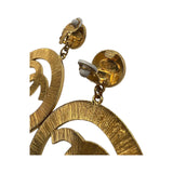 Chanel Vintage Textured CC Drop Earrings