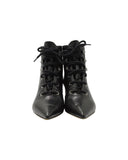 Dior Lace-Up Pointed-Toe Ankle Boots in Black Leather