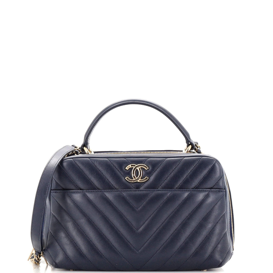 CHANEL Trendy CC Bowling Bag Chevron Lambskin Medium
