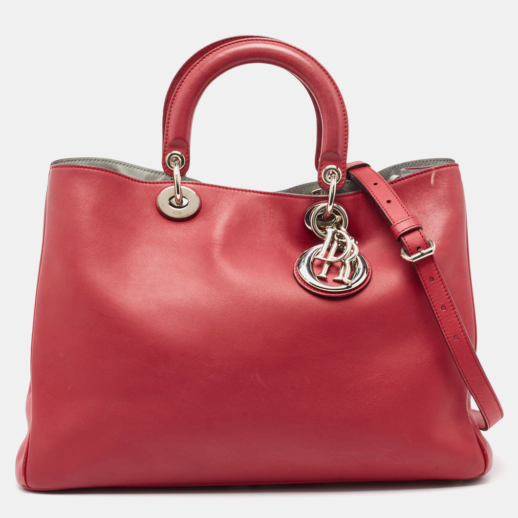 Red Leather Large Diorissimo Shopper Tote