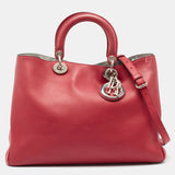Red Leather Large Diorissimo Shopper Tote