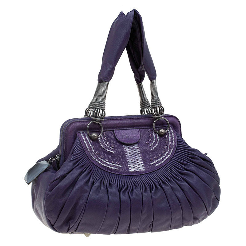 Dior Pleated Leather Plisse Satchel