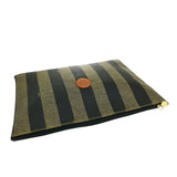 Fendi Pequin  Canvas Clutch Bag