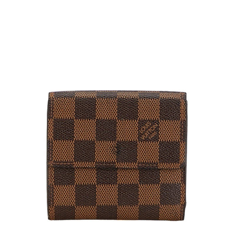 Louis Vuitton Damier Portefolio  Double Fold Wallet Compact Wallet N61654 Brown PVC Leather  Louis Vuitton