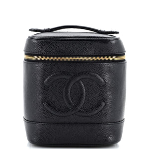 CHANEL Vintage Timeless Cosmetic Case Caviar Tall