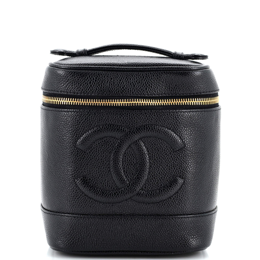 CHANEL Vintage Timeless Cosmetic Case Caviar Tall