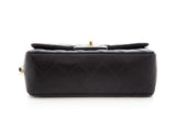 Chanel Black Single Flap 2022  Mini Lamb Leather Handbag