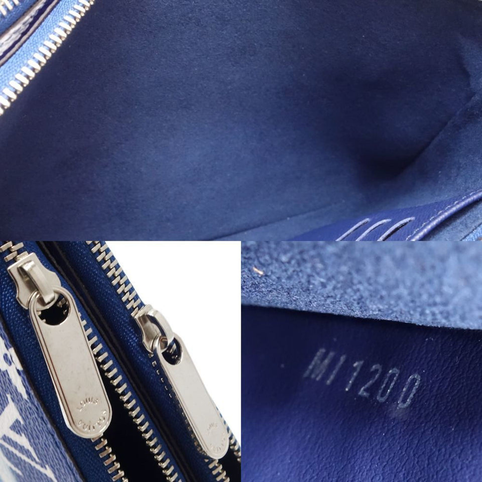 Louis Vuitton Double Zip  Canvas Clutch Bag