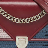 Dior Burgundy Leather And Sequins Medium Diorama Shoulder Bag