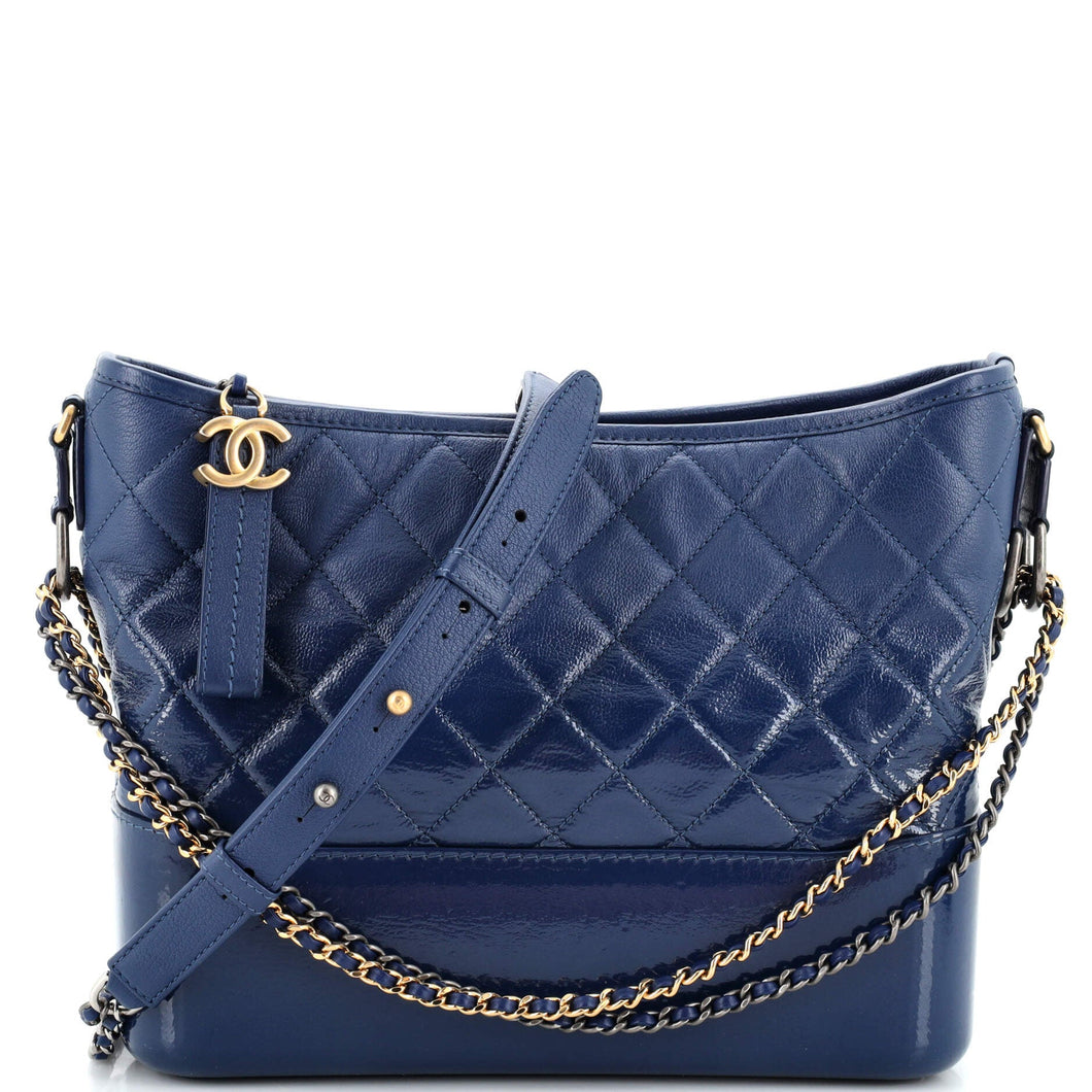 CHANEL Gabrielle Hobo Quilted Goatskin and Patent Medium