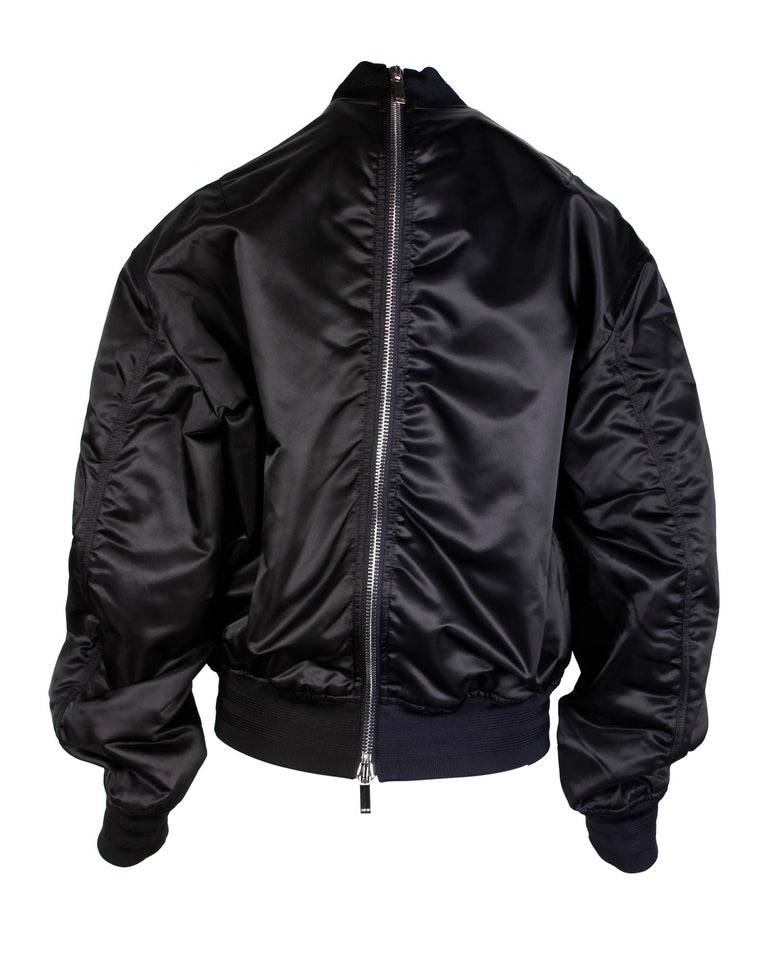 Dior And Judy Blame Embroidered Bomber Jacket in Black Cupro