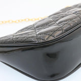 CHRISTIAN DIOR Chain Lady Dior Accessory Pouch Enamel Black  am427b