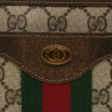 GUCCI Web Sherry Line GG Canvas Shoulder Bag Beige Red Green  bs1024