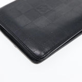 LOUIS VUITTON Damier Infini Portefeuille Brazza Wallet Black N63010 Auth bs17104