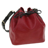 LOUIS VUITTON Epi Petit Noe Shoulder Bag bicolor Black Red M44172 LV  bs3388