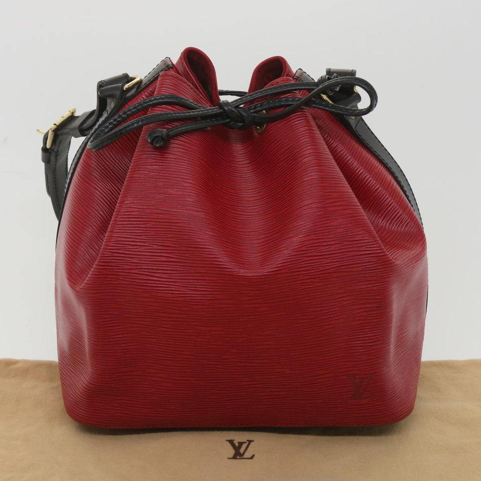LOUIS VUITTON Epi Petit Noe Shoulder Bag bicolor Black Red M44172 LV  bs3388