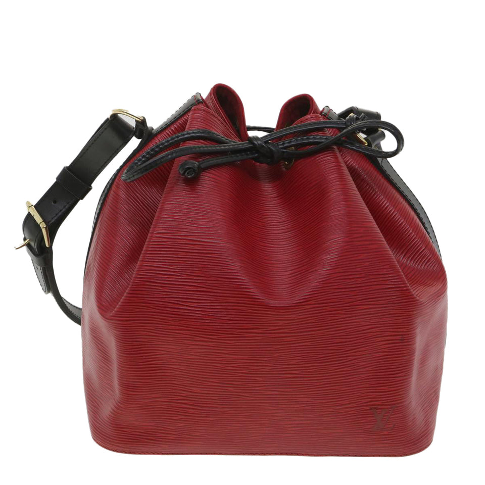 LOUIS VUITTON Epi Petit Noe Shoulder Bag bicolor Black Red M44172 LV  bs3388