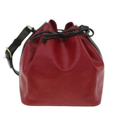 LOUIS VUITTON Epi Petit Noe Shoulder Bag bicolor Black Red M44172 LV  bs3388