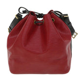 LOUIS VUITTON Epi Petit Noe Shoulder Bag bicolor Black Red M44172 LV  bs3388
